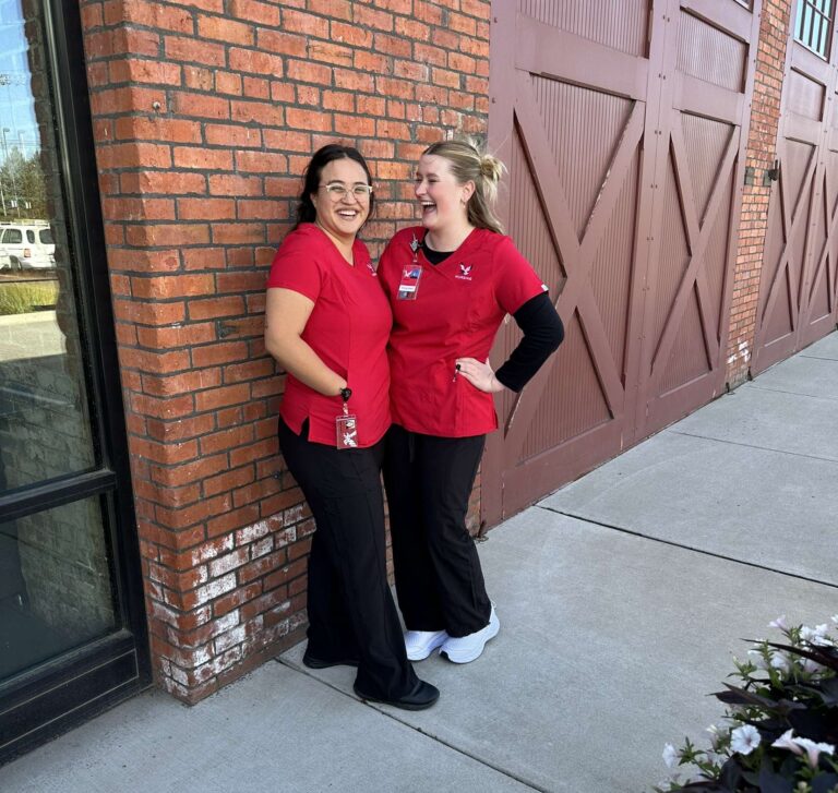 Jess and Brooklyn outside of the Sierr building