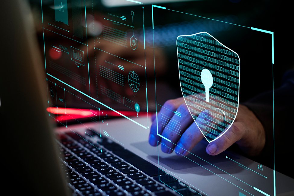 A person working on cybersecurity.